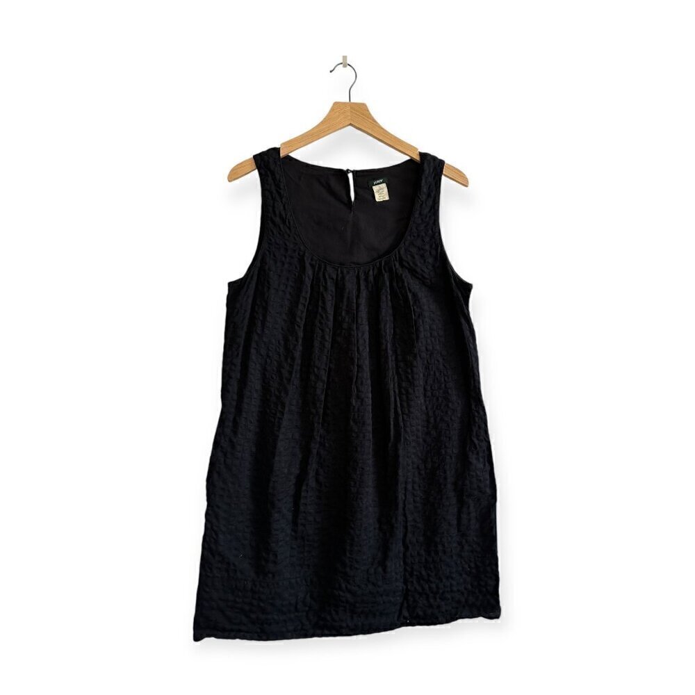 J. Crew Black Cotton sleeveles mini dress, Size L